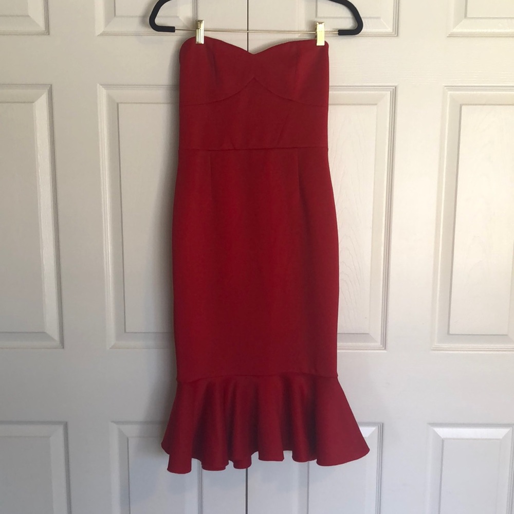 EXPRESS Sweetheart Strapless Red Mini Dress 6